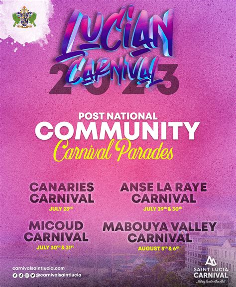 Carnival 2023 Calendar Saint Lucia Carnival