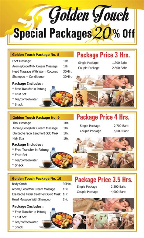 new discount massage packages golden touch massage and beauty salon