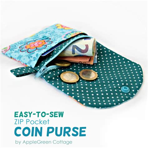 coin purse pattern  zipper pocket applegreen cottage