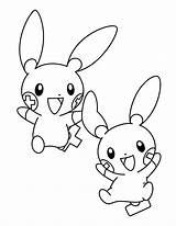 Pokemon Coloring Plusle Pages Colorear Advanced Para Minun Drawing Printable Baby Dibujos Ausmalbilder Sheets Color Pokémon Evolutions Malvorlagen Colouring Evolution sketch template