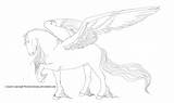 Lineart Pegasus Rosela Horse Winged Horses Deviantart Stallion Characters sketch template