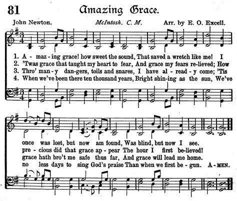 printable amazing grace hymn sheet