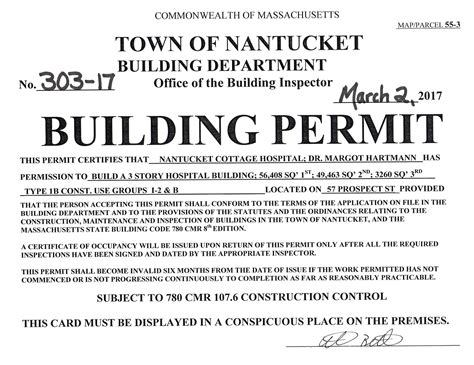 nch receives building permit   hospital nantucket cottage hospital