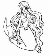 Colorear Sirenas Sirena Anime Gratistodo Hermosas sketch template