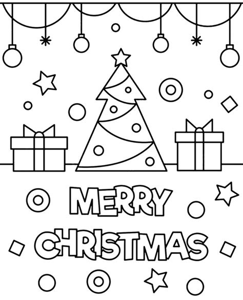 merry christmas card  coloring pages  children