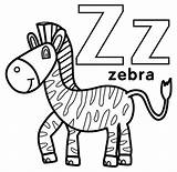 Letter Coloring Zebra Pages Preschoolers Six sketch template