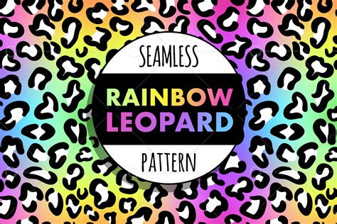 seamless rainbow leopard pattern queen  infographics