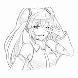 Miku Hatsune Vocaloid Chibi Coloringhome Emi Getcolorings sketch template