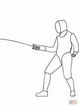Fencing Foil Coloring Online sketch template