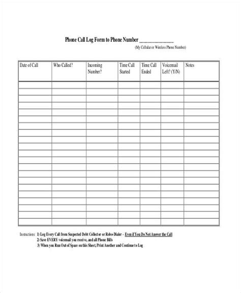 log sheet templates