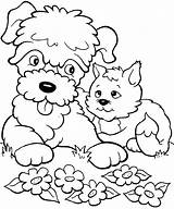 Coloring Pages Kitten Printable Kittens Color Kids Cat Kitty Cute Puppy Puppies Print Dog Little Cartoon Farm Bestcoloringpagesforkids Flower Choose sketch template