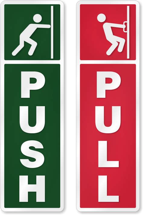 push pull signs poster template