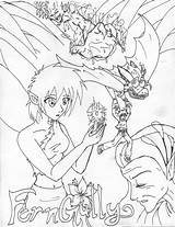 Ferngully Coloring Pages Gully Fern Outline Getdrawings Color Deviantart Getcolorings Template sketch template