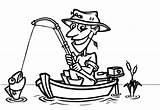 Fisherman Cartoon Clipart Boat Fish Drawing Man Outline Cliparts Drawings People Flickr Cartooning Choose Board sketch template