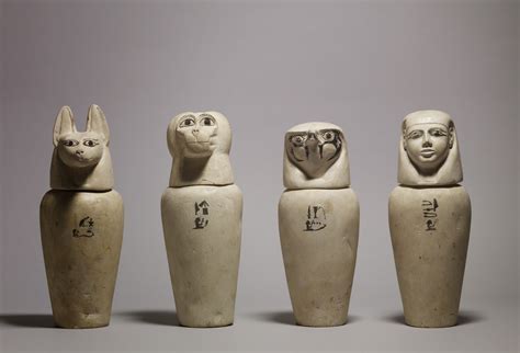 amun ra egyptology blog museum pieces  complete set  canopic jars
