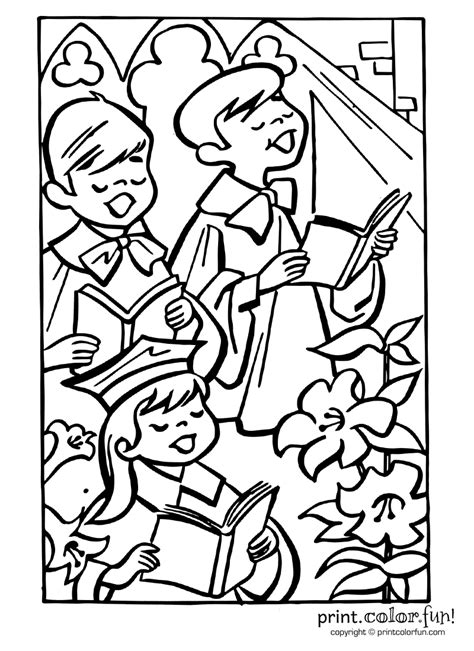 easter choir coloring page print color fun
