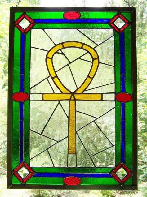 Stained Glass Egyptian Ankh Meditation Contemplation