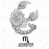 Scorpio Zodiac Tattoo Coloring Pages Sign Tattoos Symbol Horoscope Adult Vector Constellation Pattern Signs Choose Board Book Drawing Drawings Designs sketch template