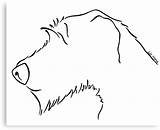 Wolfhound Silhouette sketch template