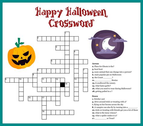 images  halloween puzzles printable easy halloween crossword