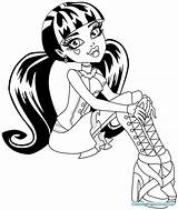 Draculaura Coloring Pages Monster High Getcolorings sketch template