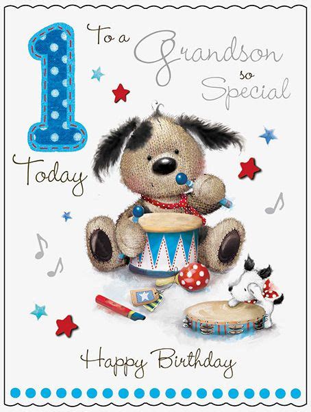 birthday card for grandson 1st birthday card design template