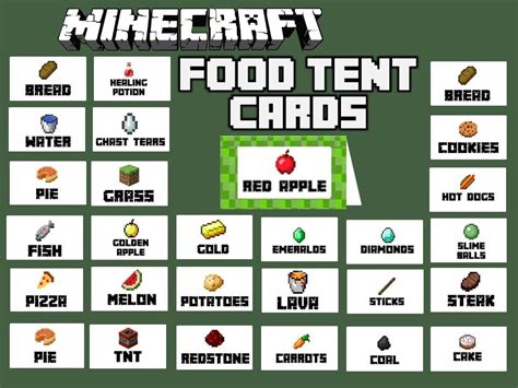 minecraft printable food labels google search minecraft food diy