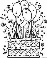 Cake Pages Birthday Coloring Balloons Coloring4free Related Posts sketch template