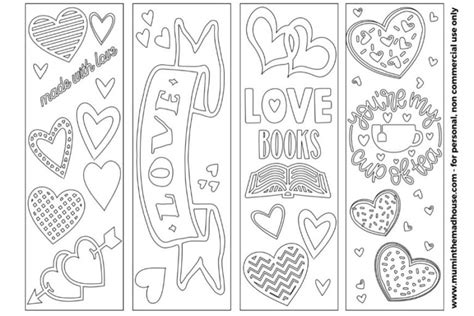 valentine printable colouring page bookmarks mum   madhouse
