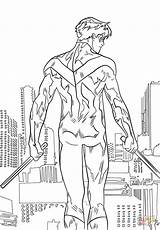 Nightwing Coloring Pages Printable Drawing Supercoloring Anime Categories sketch template