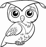 Owl Coloring Cute Cartoon Illustrations Illustration Clip Vector Stock Uil Bird Pages Character Animal Owls Kleurplaat Visit Drawing Line sketch template
