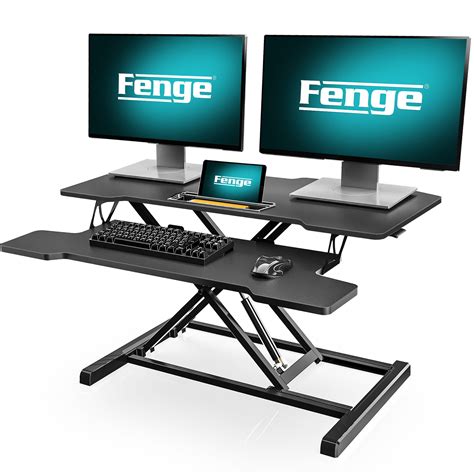 fenge   standing desk converter adjustable height sit  stand