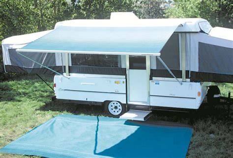 ft campout bag awning  sierra brown denim stripes  pop  camper trailer joetlc