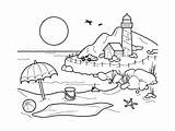 Coloring Pages Adults Landscape Landscapes Kids Nature Sheets Printable Scenery Summer Beach Print sketch template