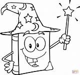Magic Coloring Book Wizard Wand Pages Holding sketch template