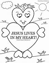 Coloring Jesus Heart Sunday School Valentine Lives Church Kids Children Pages Printable Sheet Color Religious Preschool Worksheets Collection House Crafts sketch template