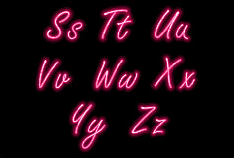 neon alphabet font  pink color part   vector art  vecteezy
