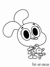 Gumball Coloring sketch template