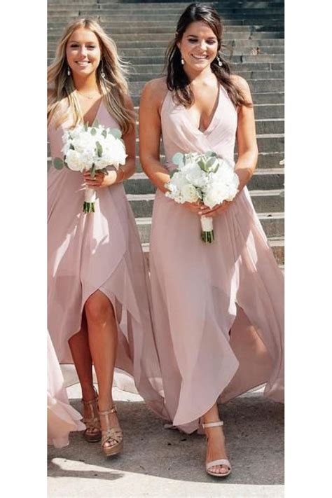 neck bridesmaid dresses    light pink bridesmaid dresses blush pink