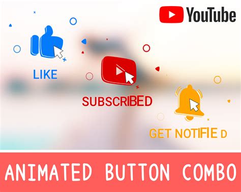 like subscribe and bell button animation for video overlay animated