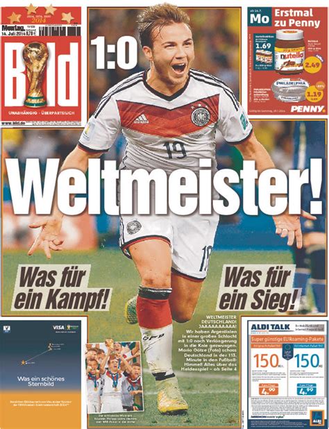 german newspapers  ecstatic  world cup win huffpost