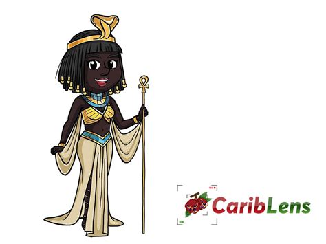 cartoon black nubian african egyptian queen cariblens