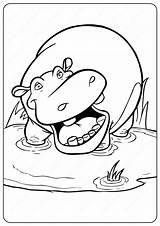 Hippo Coloring Pages Pdf Printable sketch template