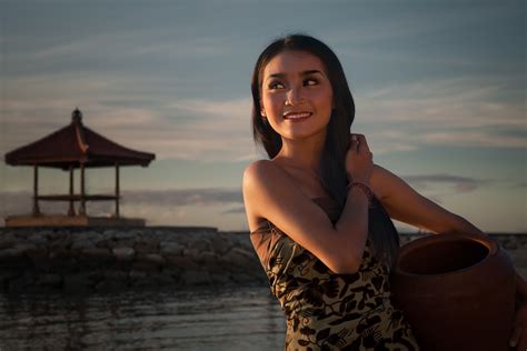 Balinese Girl At Sunrise Bali Indonesia Ken Koskela Photography