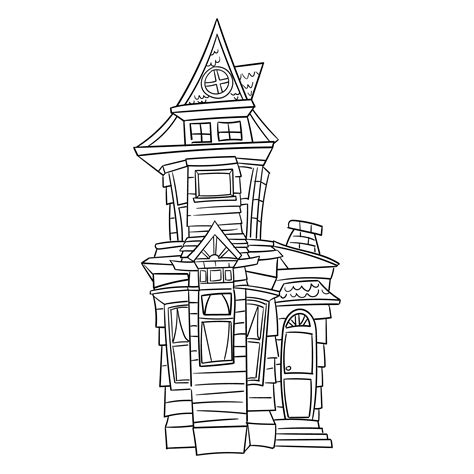 haunted house coloring pages printables