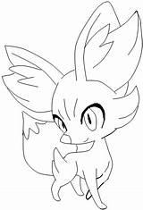 Fennekin Lyman Lineart sketch template