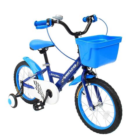 buy venzo children  push kids bike  training wheels blue cd