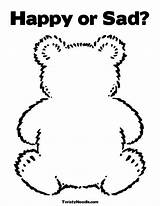 Bear Corduroy Coloring Teddy Pages Sad Printable Activities Feelings Bears Outline Picnic Face Brown Preschool Template Crafts Happy Kids Blank sketch template