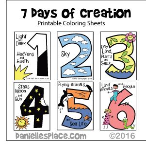 days  creation bible coloring sheets printable craft patterns