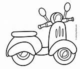Scooter Drawing Coloring Transportation Pages Kids Colouring Easy Printable Drawings Sheets Transport Kleurplaten Preschool Books Colorful Google Book Vervoer Applique sketch template
